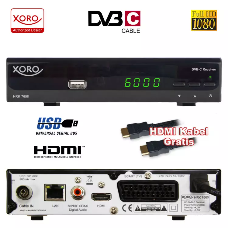 HD DVB-C Receiver Xoro HRK 7658