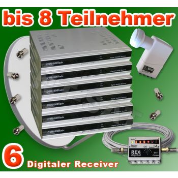 Dig. Sat Anlage 8 Teilnehmer inkl. 6 Digital Receiver