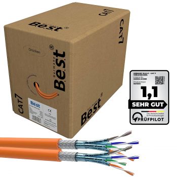 100m Germany B.e.s.t CAT 7 Verlegekabel Duplex Best Gigabit Netzwerkkabel Kupfer LAN 1000Mhz S/FTP Kat 7