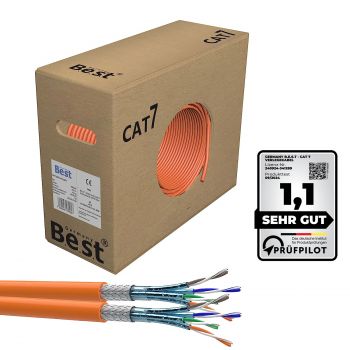 50m Germany B.e.s.t CAT 7 Verlegekabel Duplex Best Gigabit Netzwerkkabel Kupfer LAN 1000Mhz S/FTP Kat 7