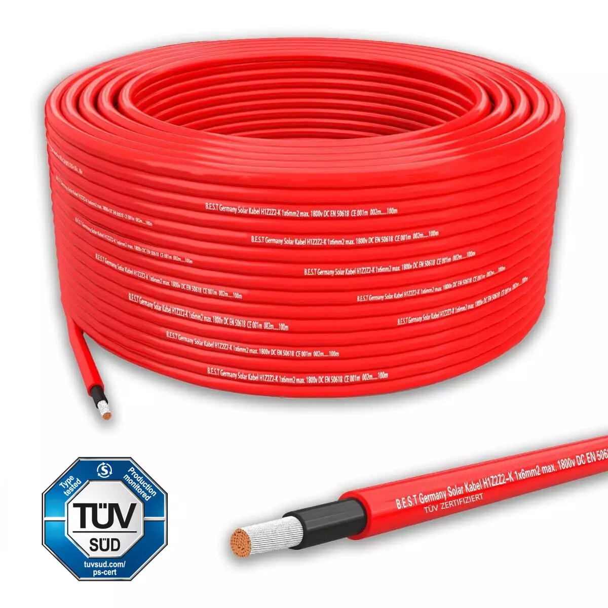 Solarkabel 4, 10 mm² reines Kupferkabel H1Z2Z2-K Rot_01